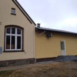 Widok zewnętrzny dobudowanego zaplecza kuchennego