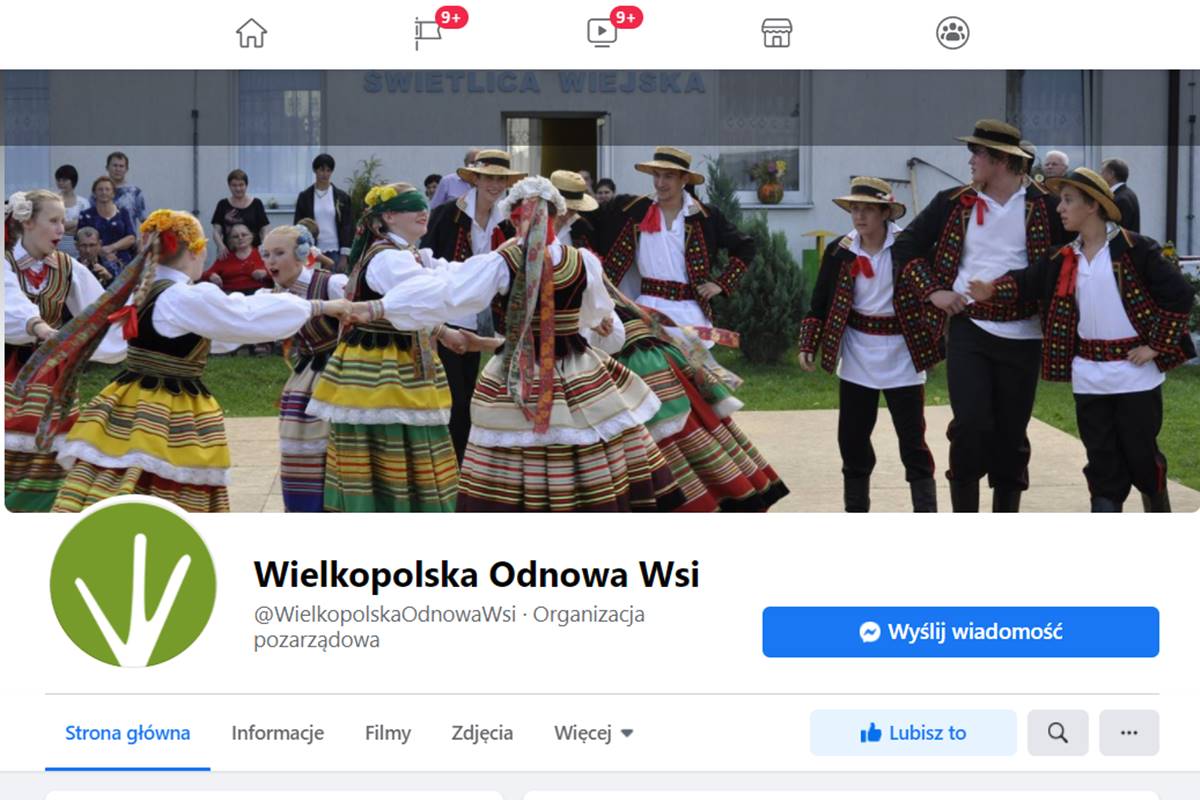 Strona główna Wielkopolskiej Odnowy Wsi na facebooku