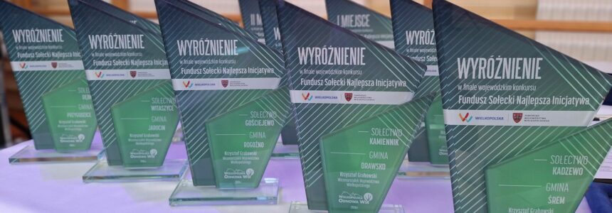 Statuetki dla nagrodzonych w konkursie "Fundusz sołecki - najlepsza inicjatywa"